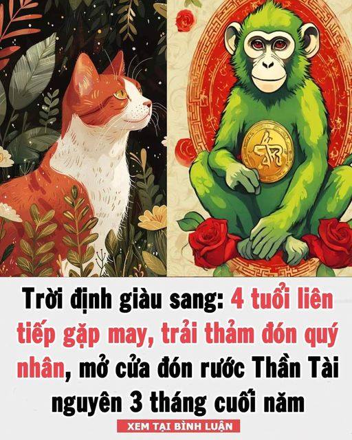 Trời định giàu sang: 4 tuổi liên tiếp gặp may, trải thảm đón quý nhân, mở cửa rước Thần Tài 3 tháng cuối năm