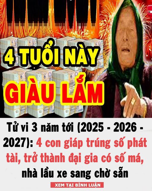 Tử vi 3 năm tới (2025 – 2026 – 2027): Top con giáp trúng số phát tài, trở thành đại gia có số má, nhà lầu xe sang chờ sẵn