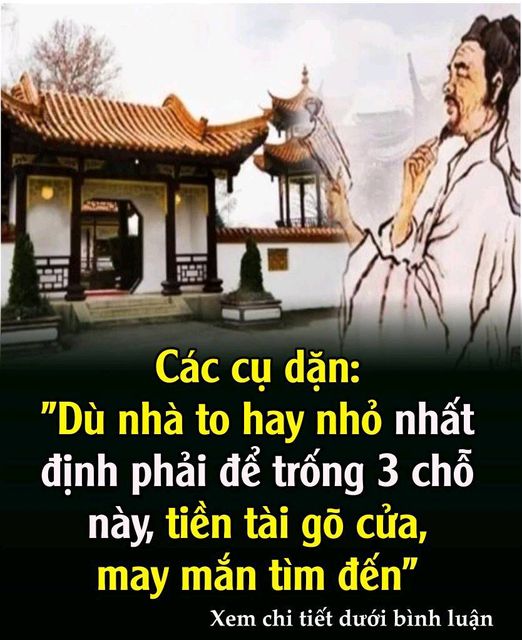 “Dù nhà to hay nhỏ nhất định phải để trống 3 chỗ này, tiền tài gõ cửa, may mắn tìm đến”