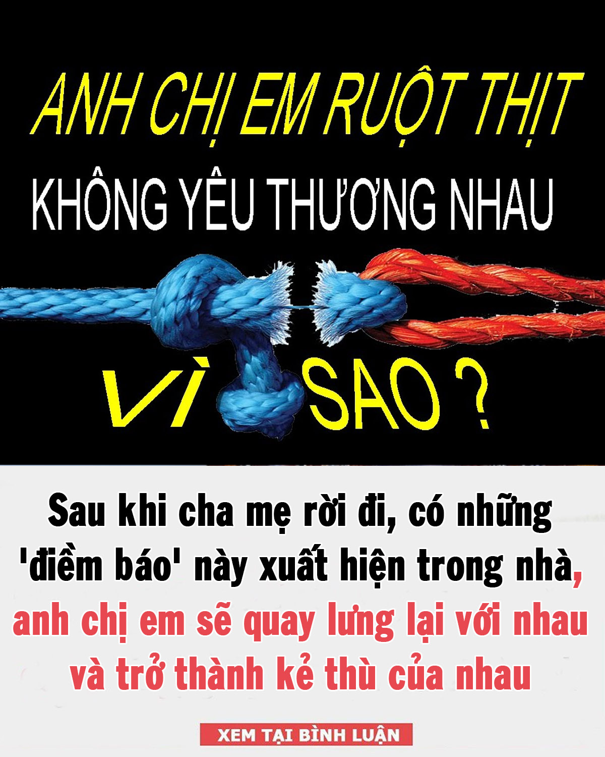 Sau khi cha mẹ rời đi, những ‘điềm báo’ này xuất hiện trong nhà, báo hiệu anh chị em sẽ quay lưng lại với nhau và trở thành kẻ thù của nhau 👇👇👇