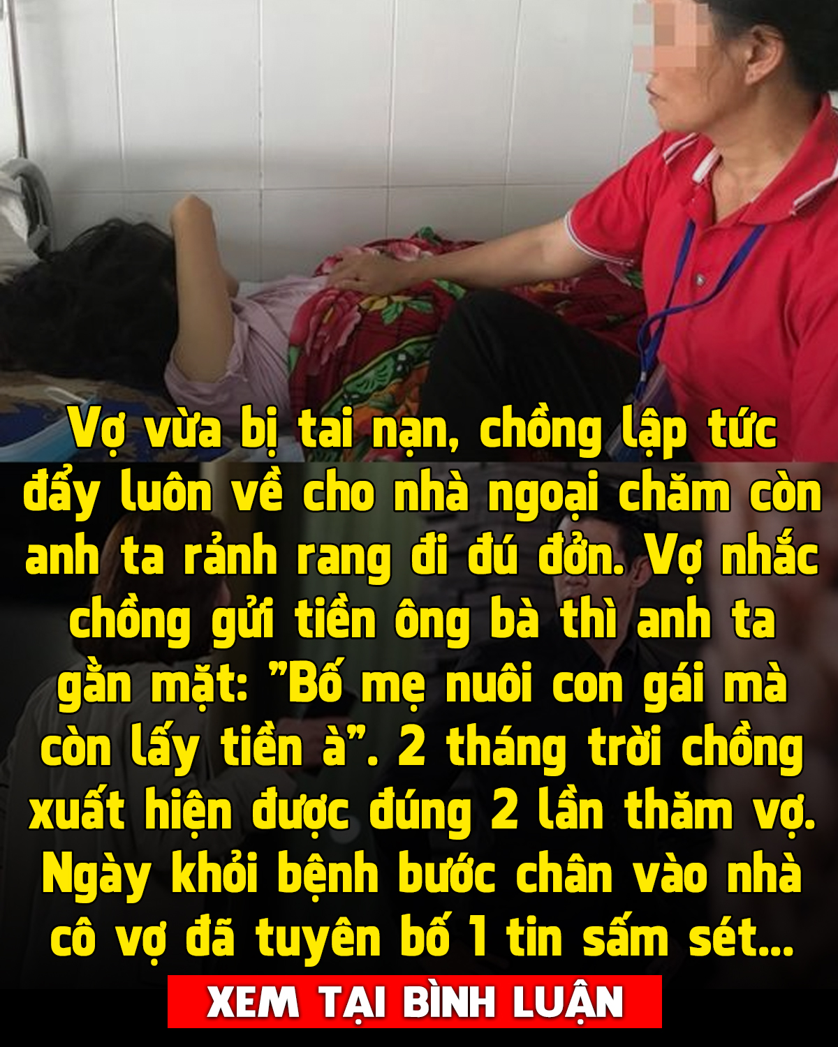 Nhờ nhà ngoại chăm vợ, tới khi chồng đến đón thì tái mét với tuyên bố của cô