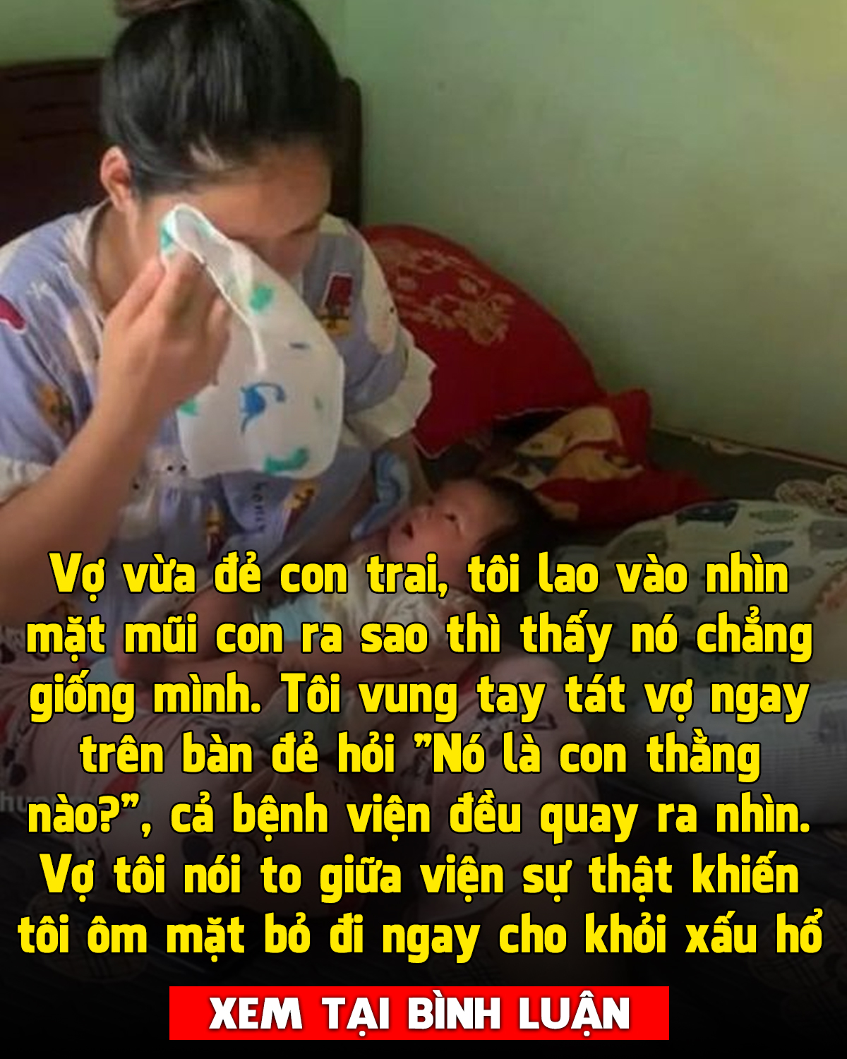 Thấy con không giống mình, chồng nhẫn tâm đá:nh vợ ngay trên bàn đẻ và cái kết…