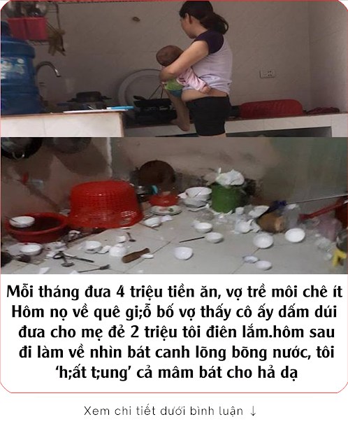 Mỗi tháng đưa 4 triệu tiền ăn, vợ trề môi chê ít, đi làm về nhìn bát canh lõng bõng nước, tôi ‘hất tung’ cho hả dạ