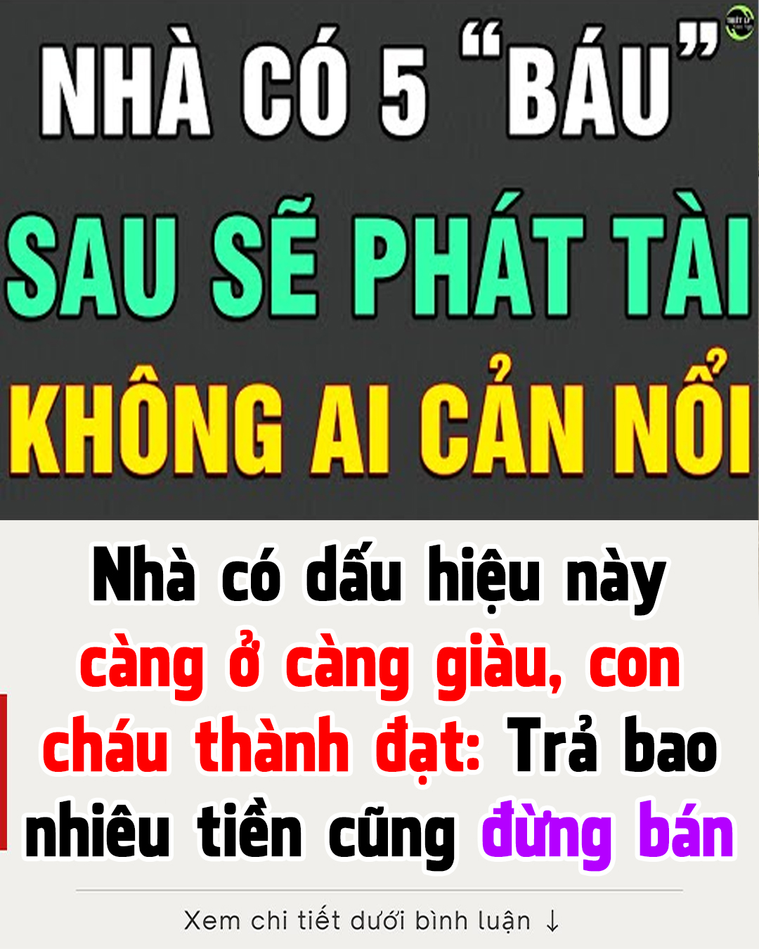 Được trả bao nhiêu tiền cũng không bao giờ bán 5 ngôi nhà này: Đất có kho báu phong thủy càng ở càng giàu ⬇⬇⬇