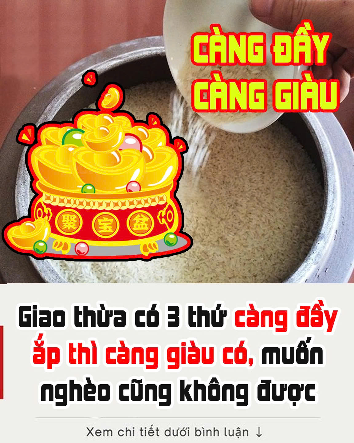 Giao thừa có 3 thứ càng đầy ắp thì càng giàu có, muốn nghèo cũng không được