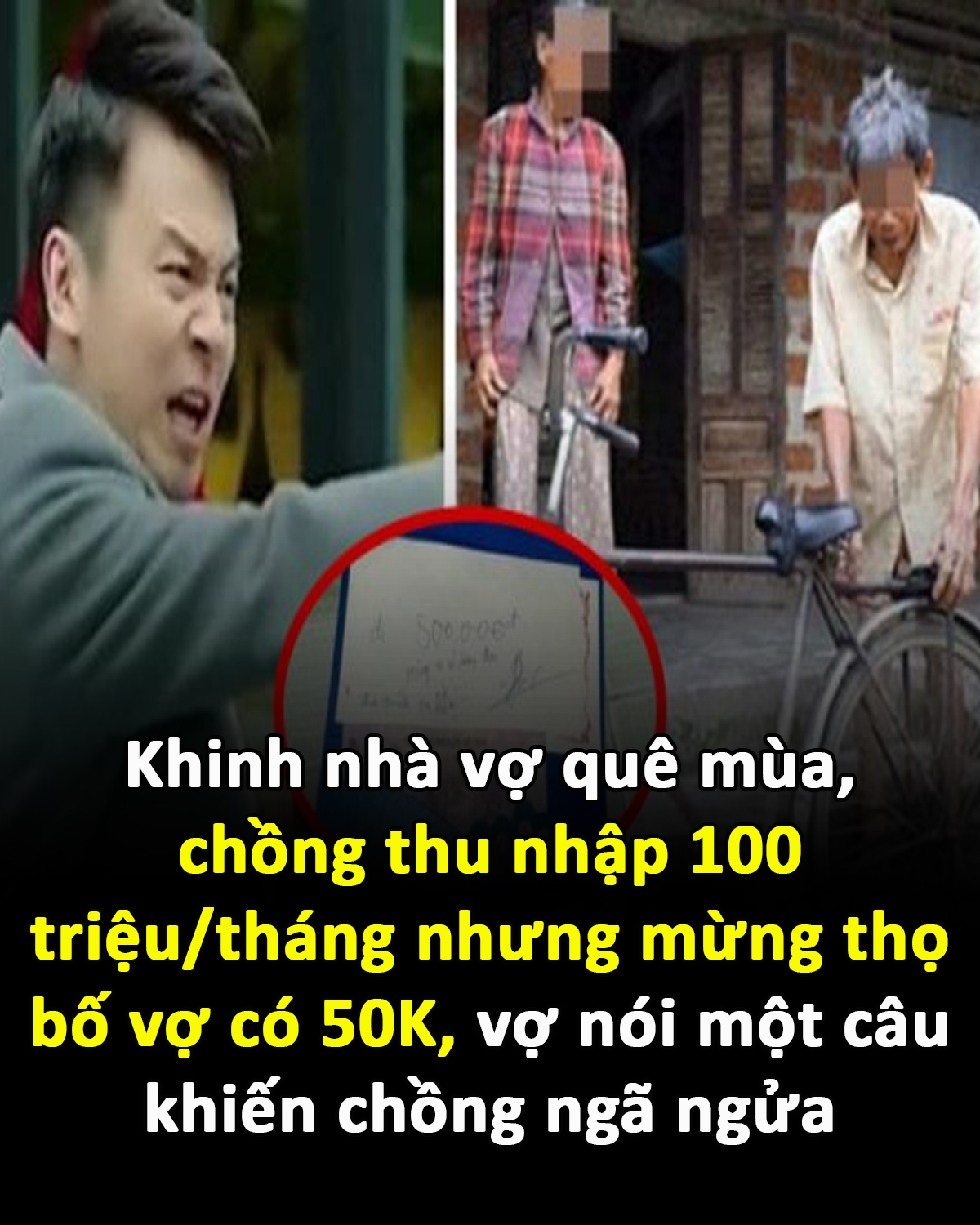 Thu nhập 100 triệu/tháng nhưng mừng thọ bố vợ có 50K 😡