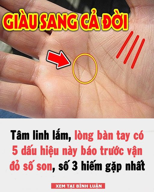 Tâm linh lắm, lòng bàn tay có 5 dấu hiệu này báo trước vận đỏ số son, số 3 hiếm gặp nhất 👇👇👇