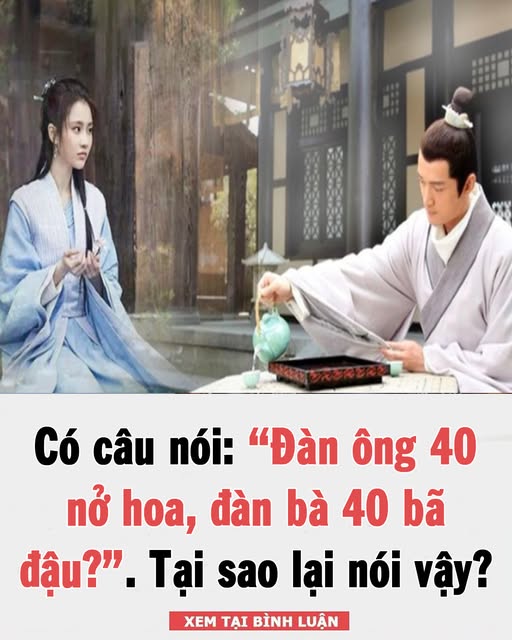 Có câu nói: “Đàn ông 40 nở hoa, đàn bà 40 bã đậu?”. Tại sao lại nói vậy? 👇👇👇