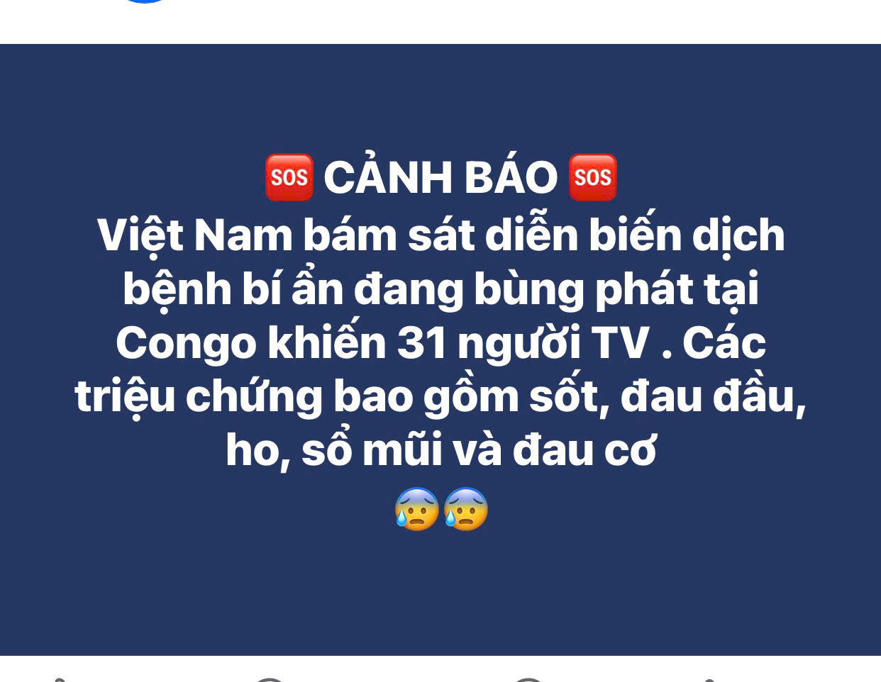 🆘 CẢNH BÁO 🆘 Việt Nam bám sát diễn biến dịch bệnh bí ẩn đang bùng phát tại Congo khiến 31 người TV … 👇 👇